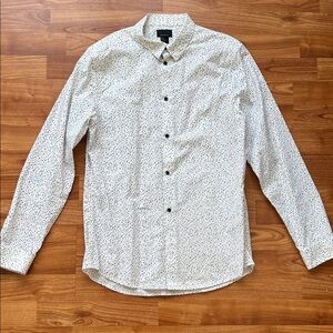 Men’s H&M White and Black Patterned Casual Dress Shirt
